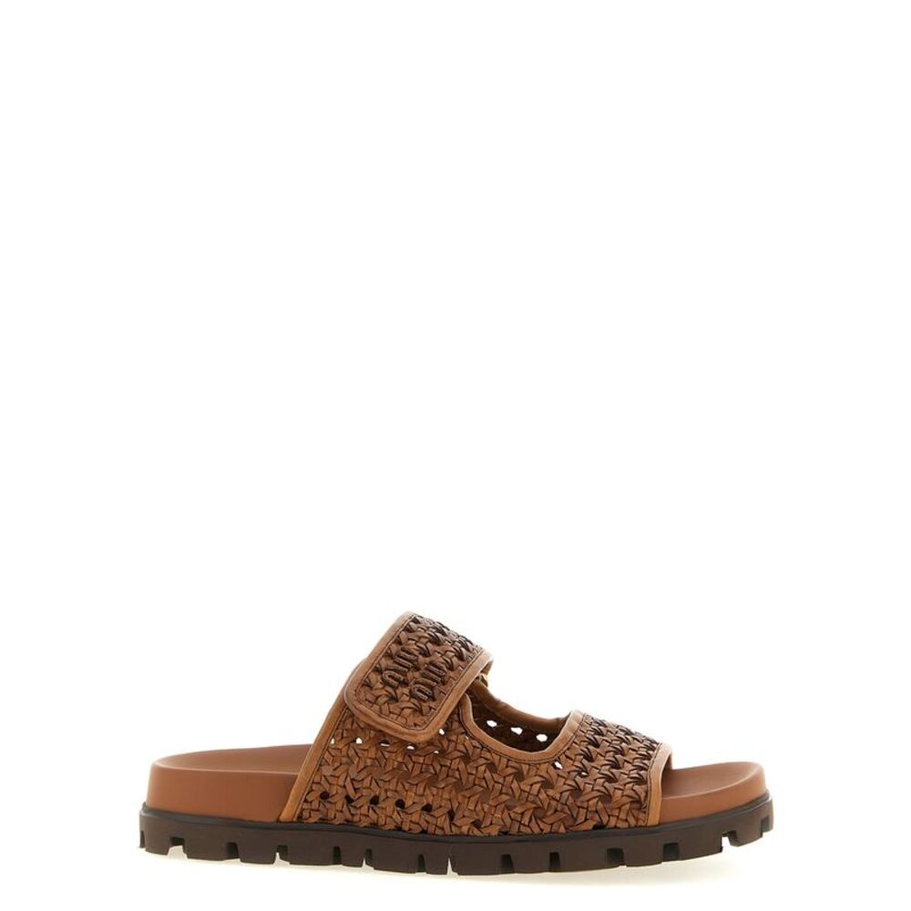Miu Miu Women Braided Leather Sandals